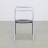 2x leather Folding Chairs by Giorgio Cattelan for Cidue, 1970s