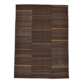 5x8 Dark Brown Ethnic Turkish Kilim Rug, 169x238Cm