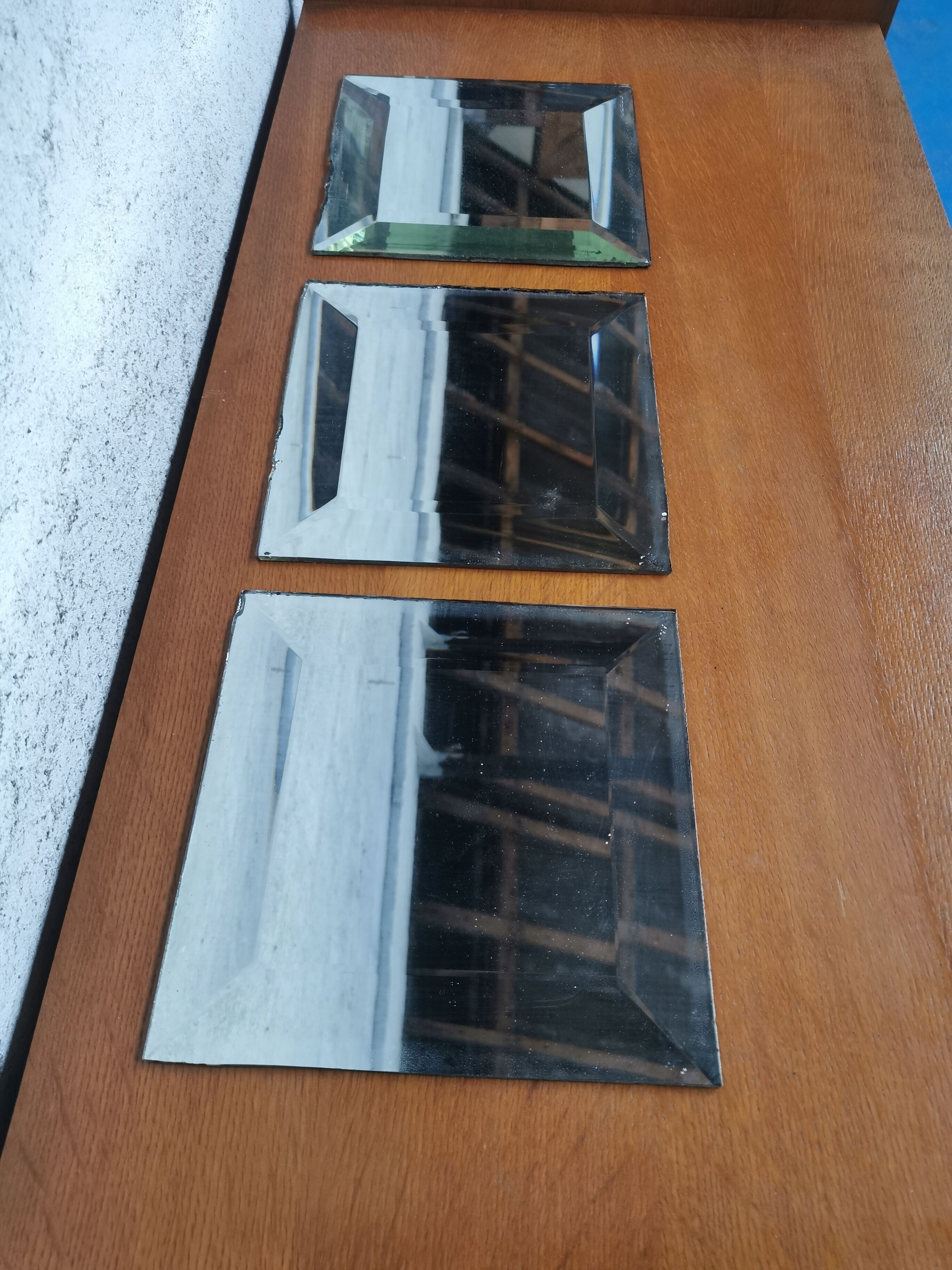 Trio de miroirs biseautés à poser