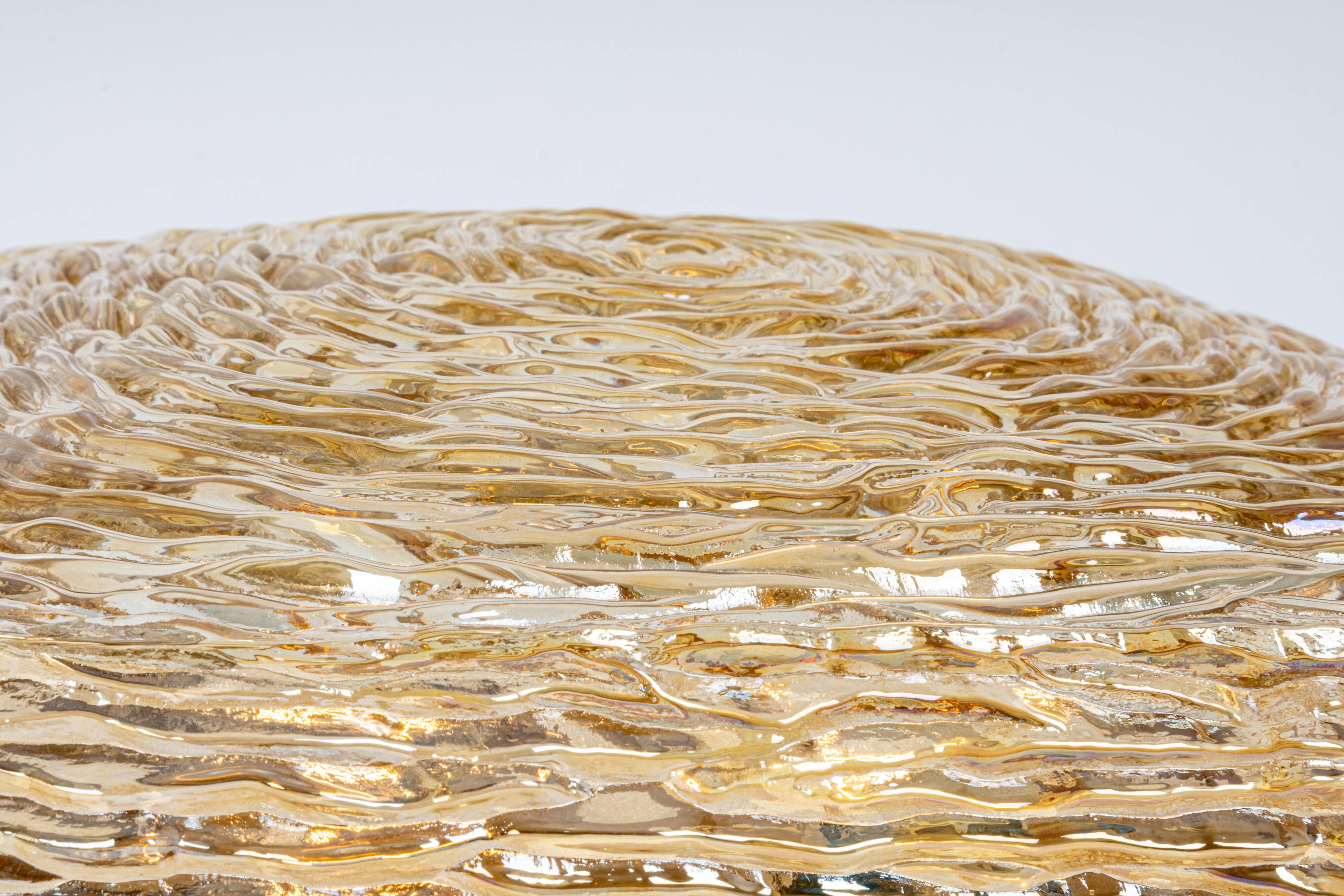 Amber glass wall light in the shape of a fingerprint, Germany, 1970s.