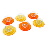 Set of glass cups, Italian design, 1970s, manufactured by Fratelli Guzzini