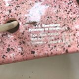 Pyramidal lamp base in Brussels porcelain with pink terrazzo effect