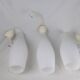 Superb set of three Holmegaard white opaline glass pendant lights
