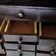 Authentic workshop furniture / Vintage watchmaker's layette in black wood