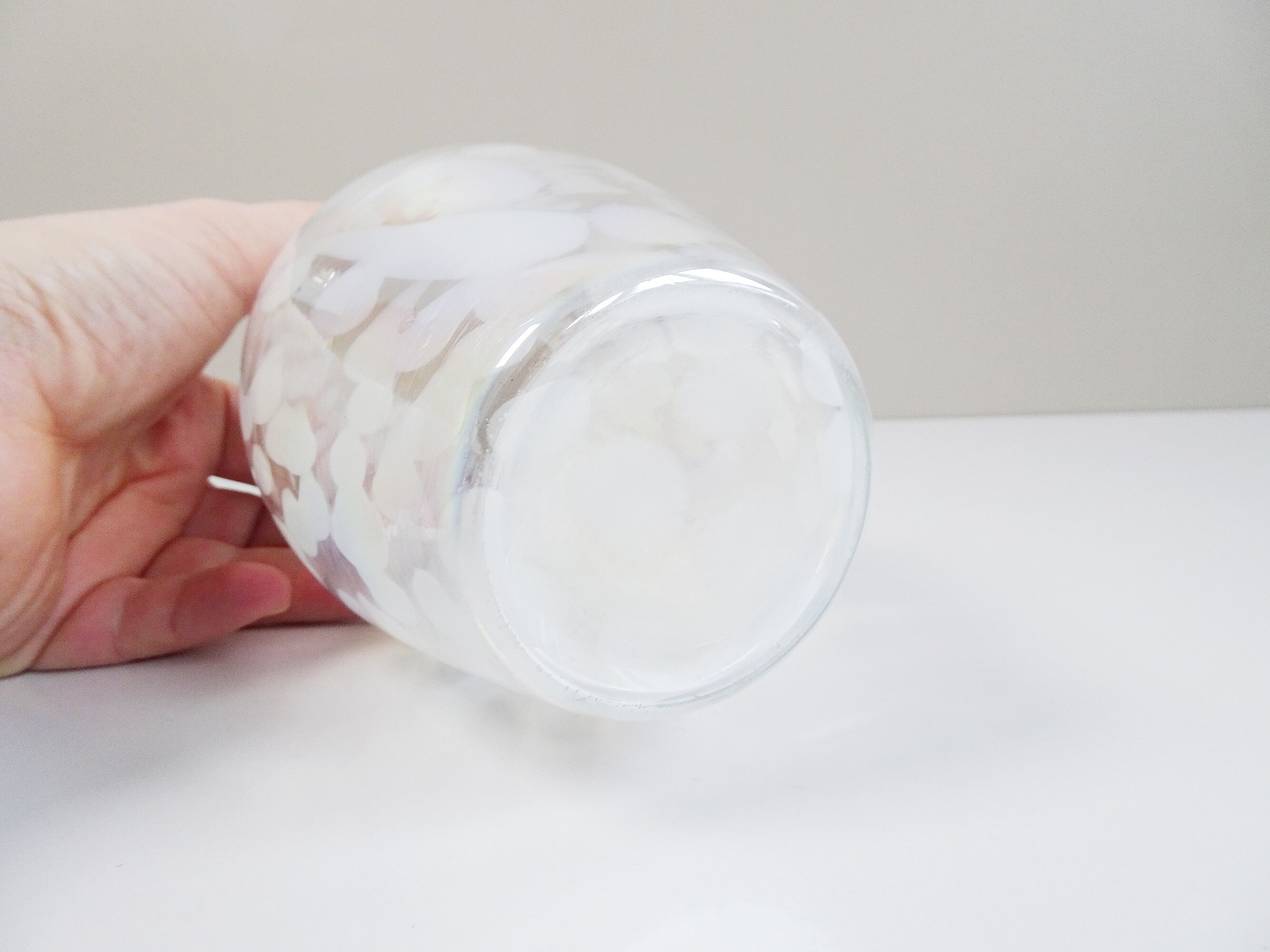 Glass vase iridescent, 80s