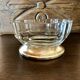 Cut, cup, pocket empty, art deco style, on piedouche silver metal Italy
