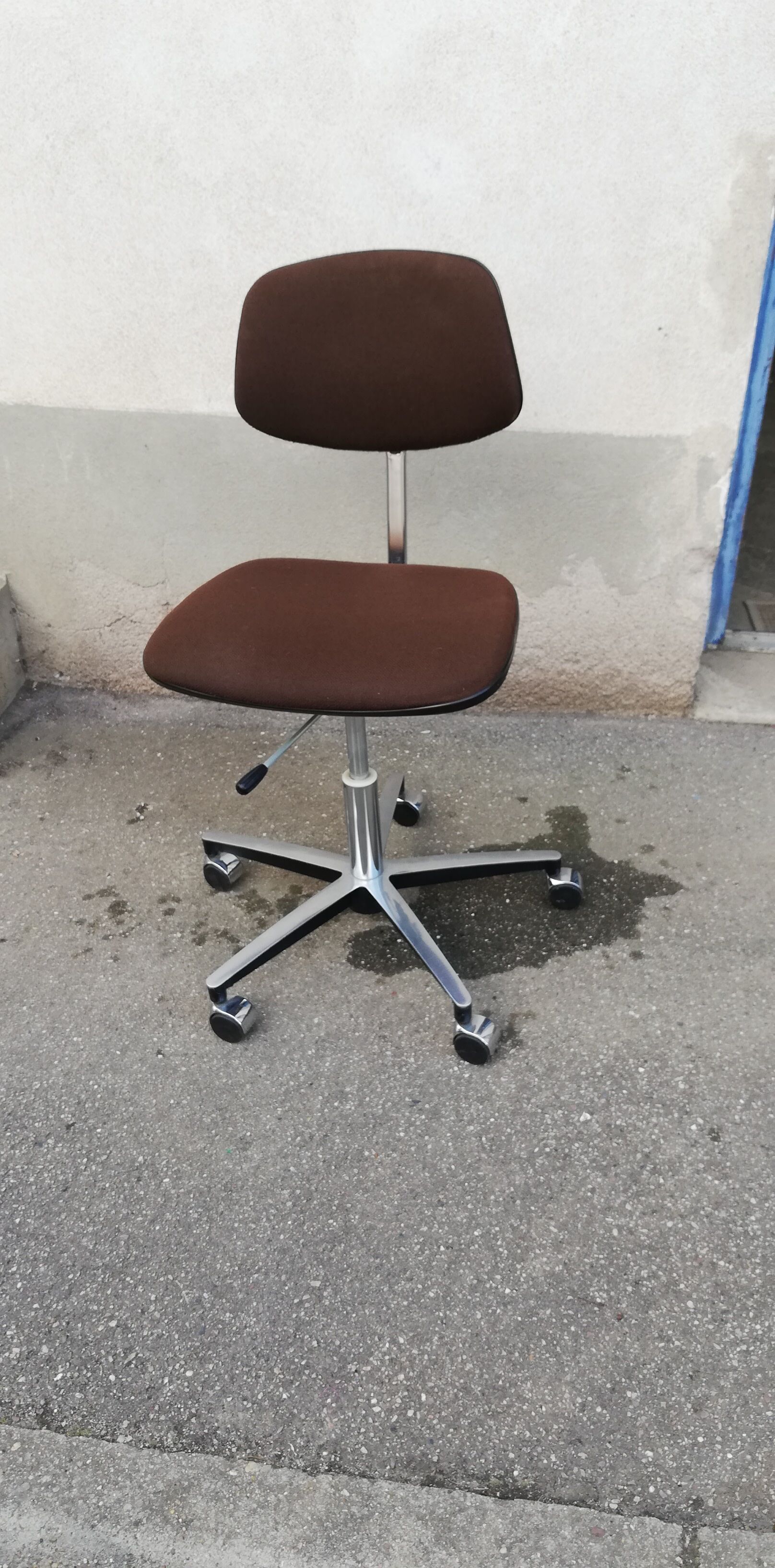 Vintage office armchair brown fabric