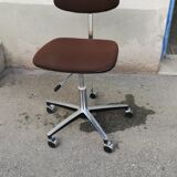 Vintage office armchair brown fabric