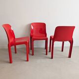 Ensemble de salle à manger rouge « Selene » par Vico Magistretti pour Artemide, années 1960