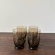 ensemble de 4 verres art déco verre ciselé marron