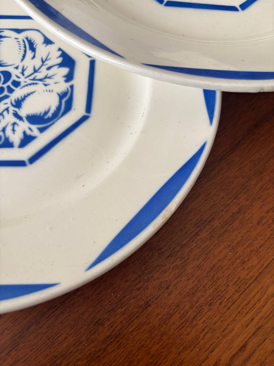 Set of 6 flat plates KG Lunéville Fructidor model – earthenware frui