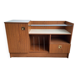 Vintage record player cabinet, designer hi-fi radio sideboard