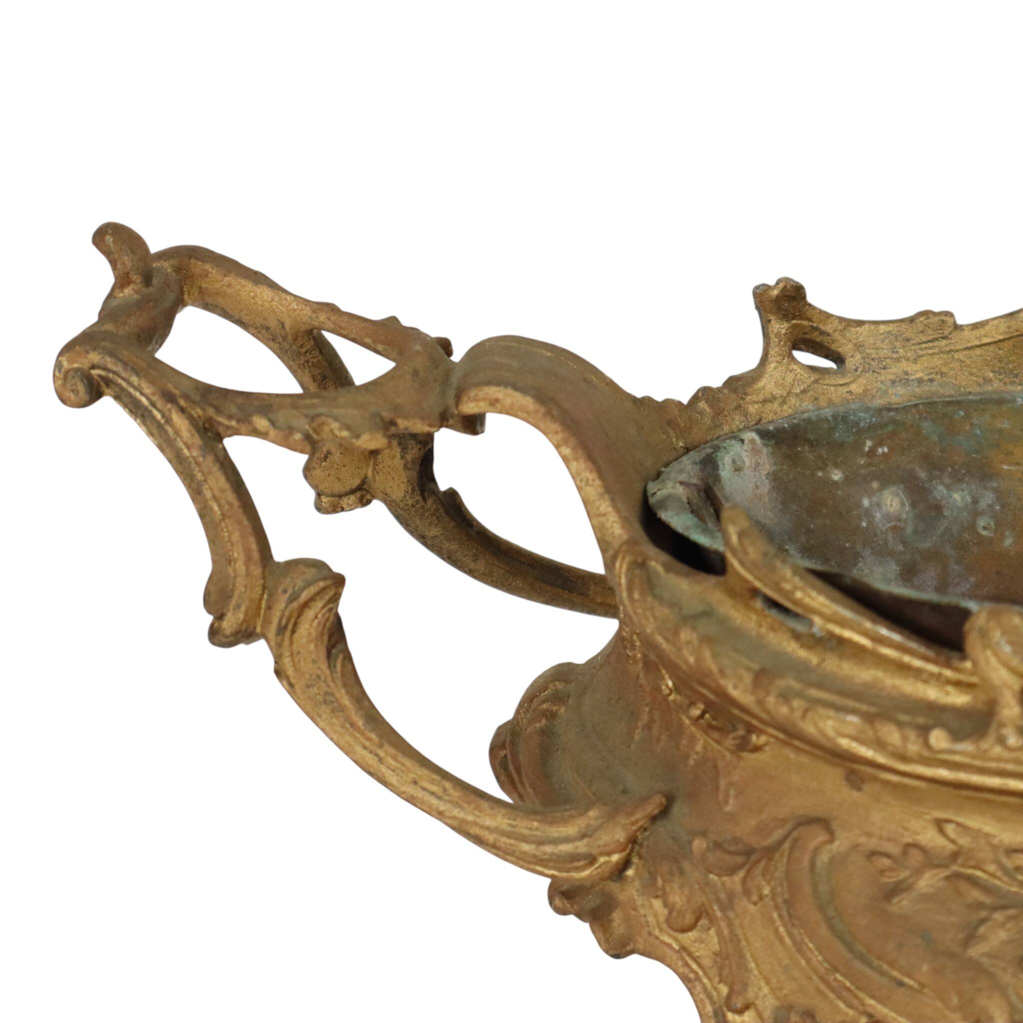 Rococo-style gold-colored jardinière/flower planter, early 20th century.