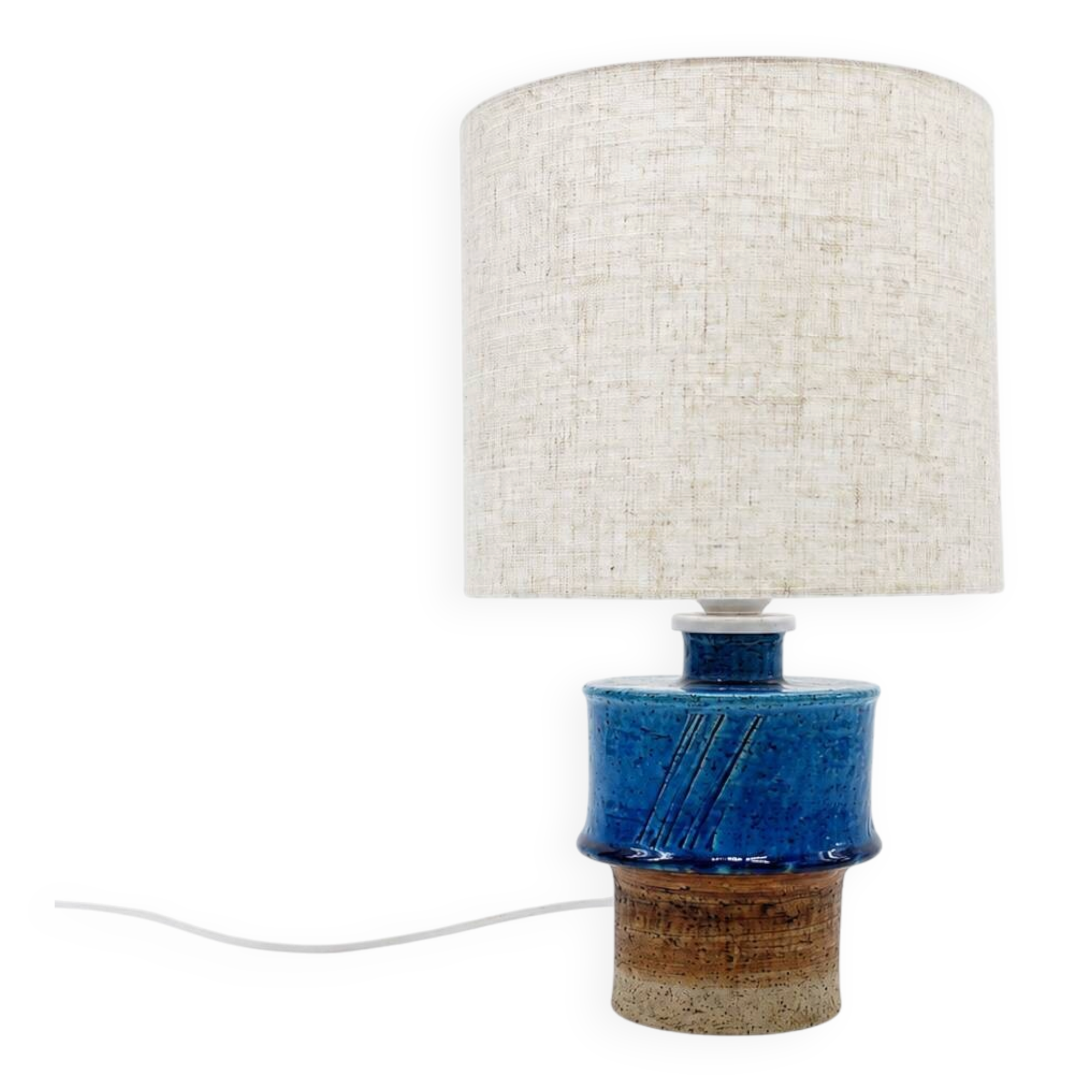 Lampe de table en grès bleu par Inger Persson pour Rörstrand, Suède, années
