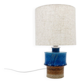 Blue stoneware table lamp by Inger Persson for Rörstrand, Sweden, 1970s.