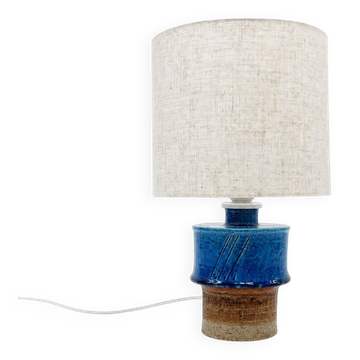 Lampe de table en grès bleu par Inger Persson pour Rörstrand, Suède, années