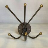 Small metal coat rack with six hooks