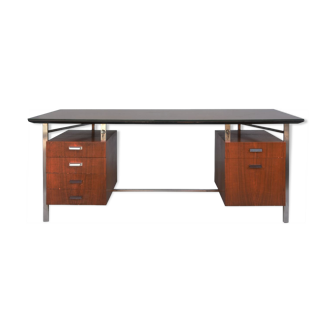 Bureau en palissandre et chrome années 1960