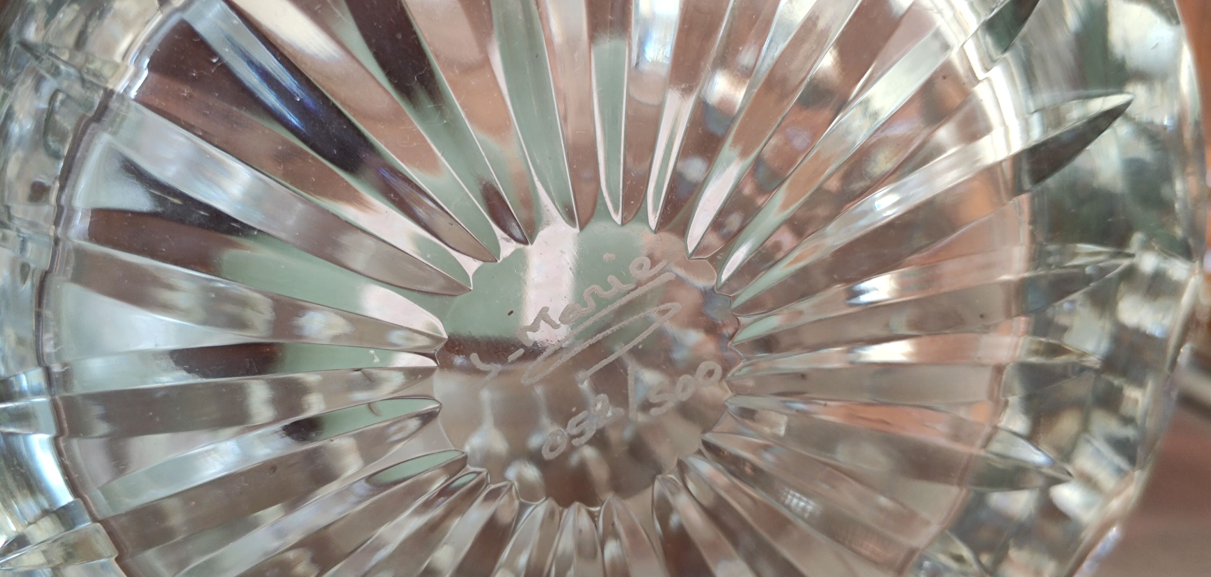 Old hand-cut crystal champagne bucket