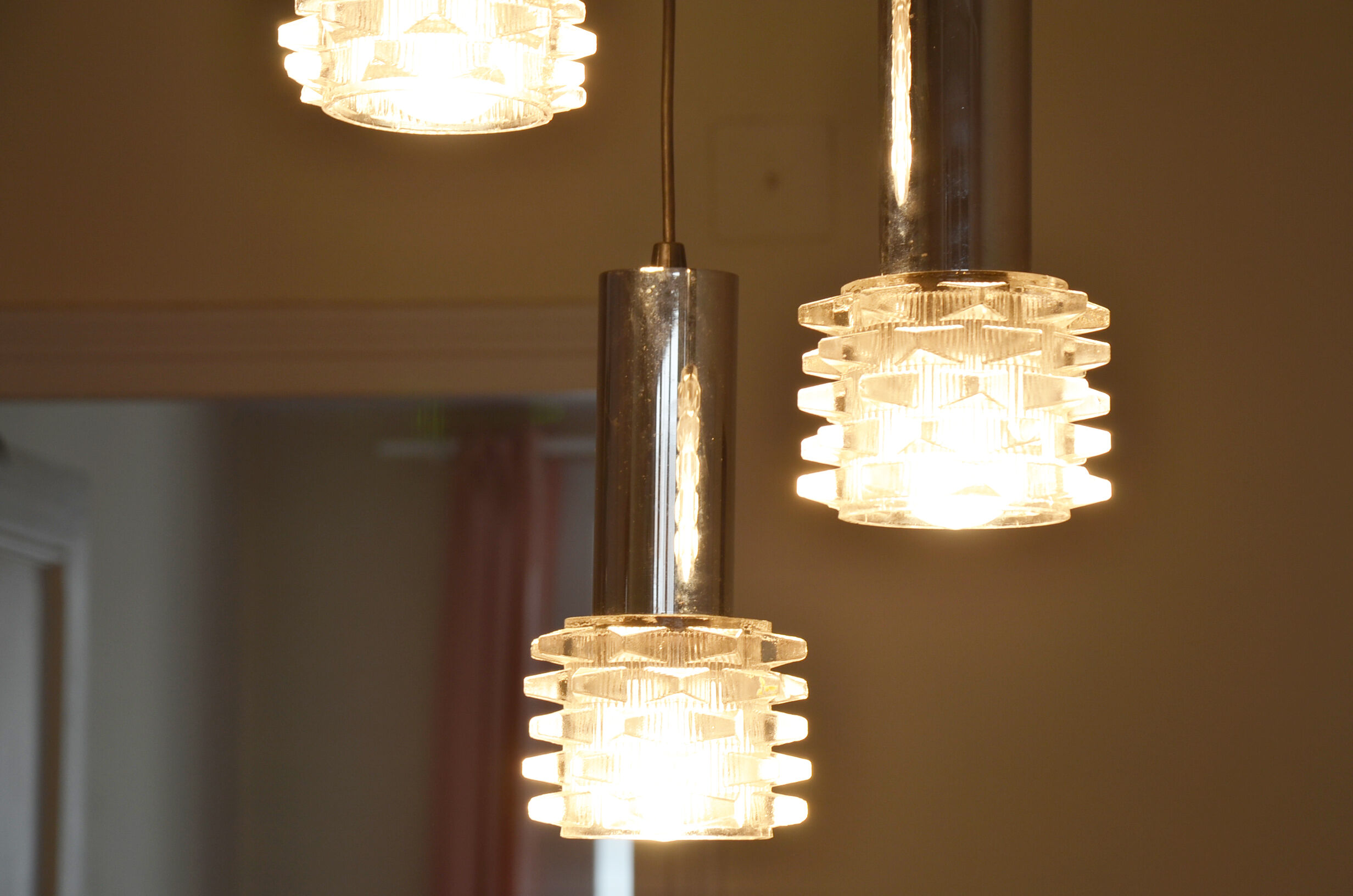 Suspension cascade Raak Amsterdam glass metal years 70