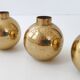 Suite of 3 candle holders in vintage solid brass 1950