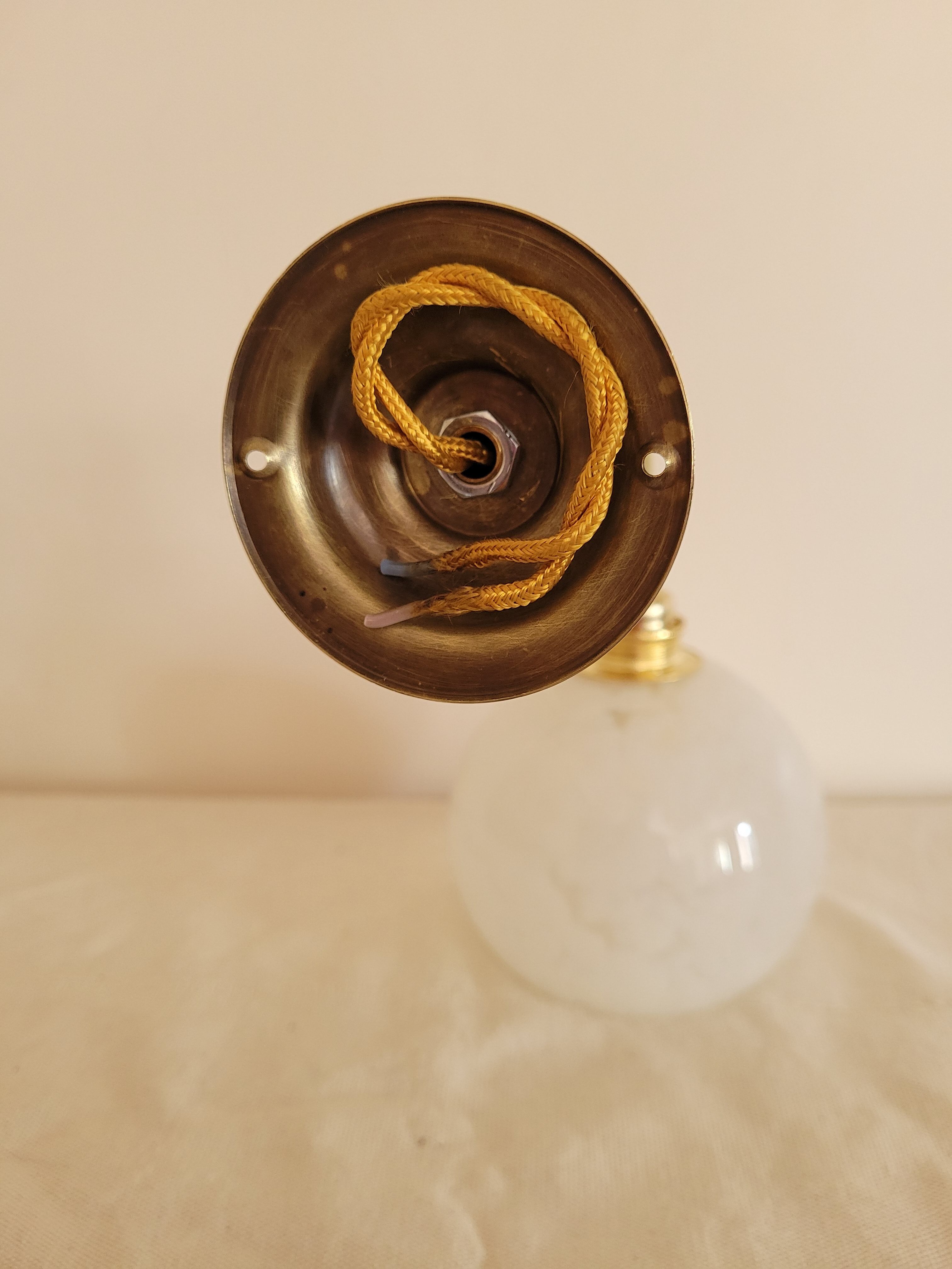 Brass and Clichy glass wall lamp