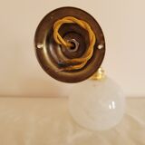 Brass and Clichy glass wall lamp