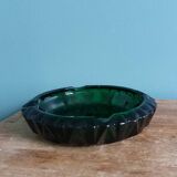 Green glass ashtray