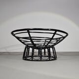 Papasan rattan lounge chair 1970s