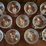 11 old crystal Champagne glasses