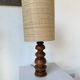 1950s turned oak wood table lamp