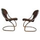 Paire de chaises rares des années 60 dans le style de Gastone Rinaldi, Italie, années 1970.