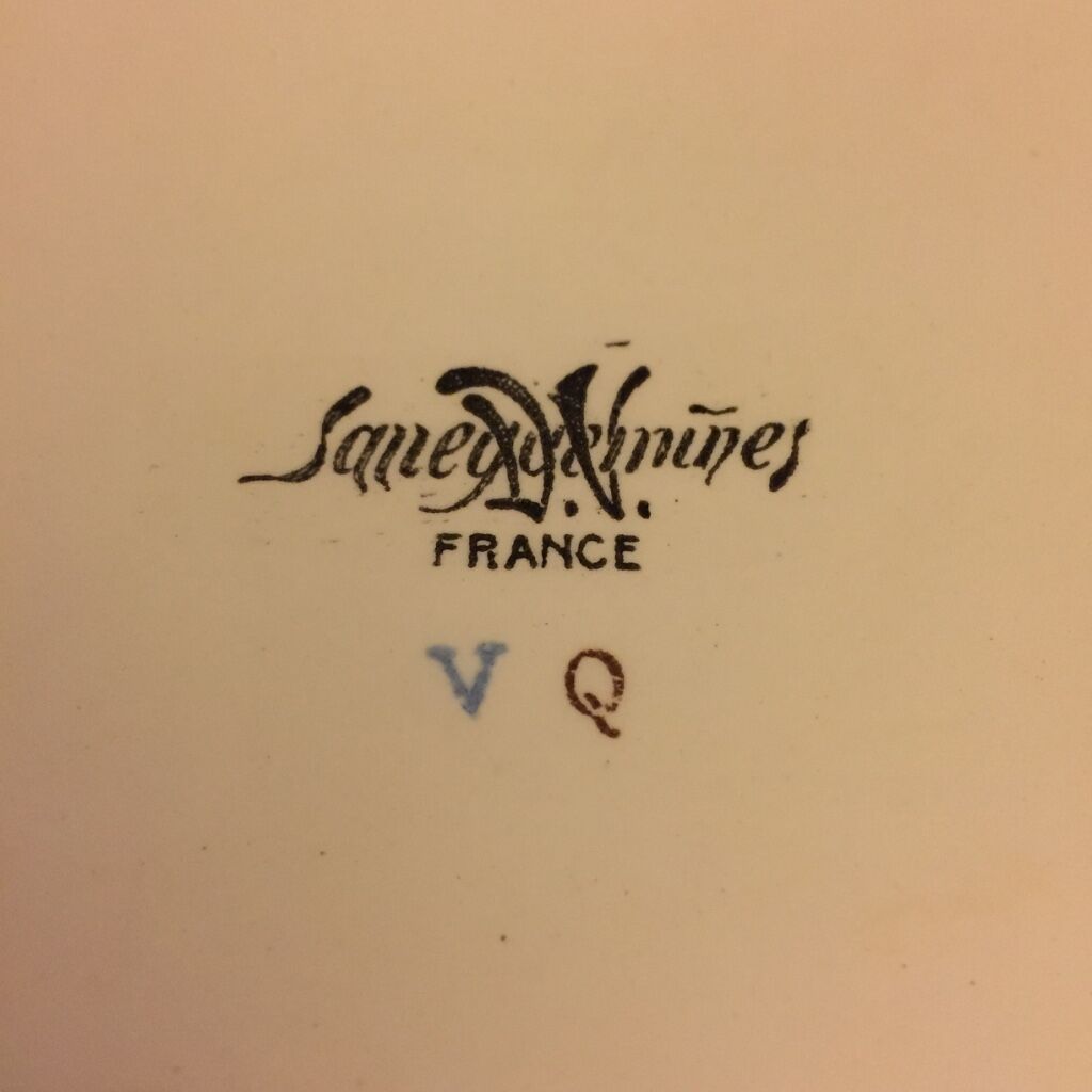 Rectangular dish beige ornate Sarreguemines