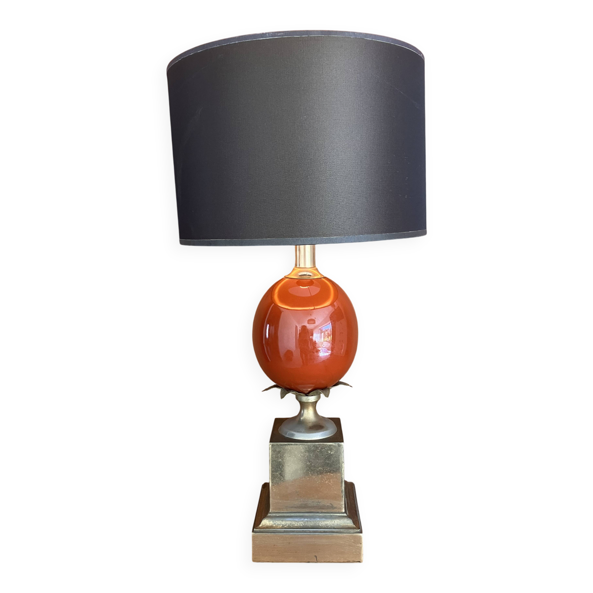 Dolphin Table Lamp Egg Maison Charles vintage 1970s