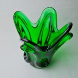 Vase seguso en verre de murano vert, italie, 1960
