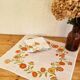 6 vintage table napkins with pop flowers from the 70s.