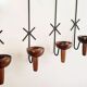 Vintage TEAK WALL SCONCE / lampett, candle holder, stylish, set of 4, 50s