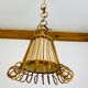 Vintage rattan pendant lamp 60s