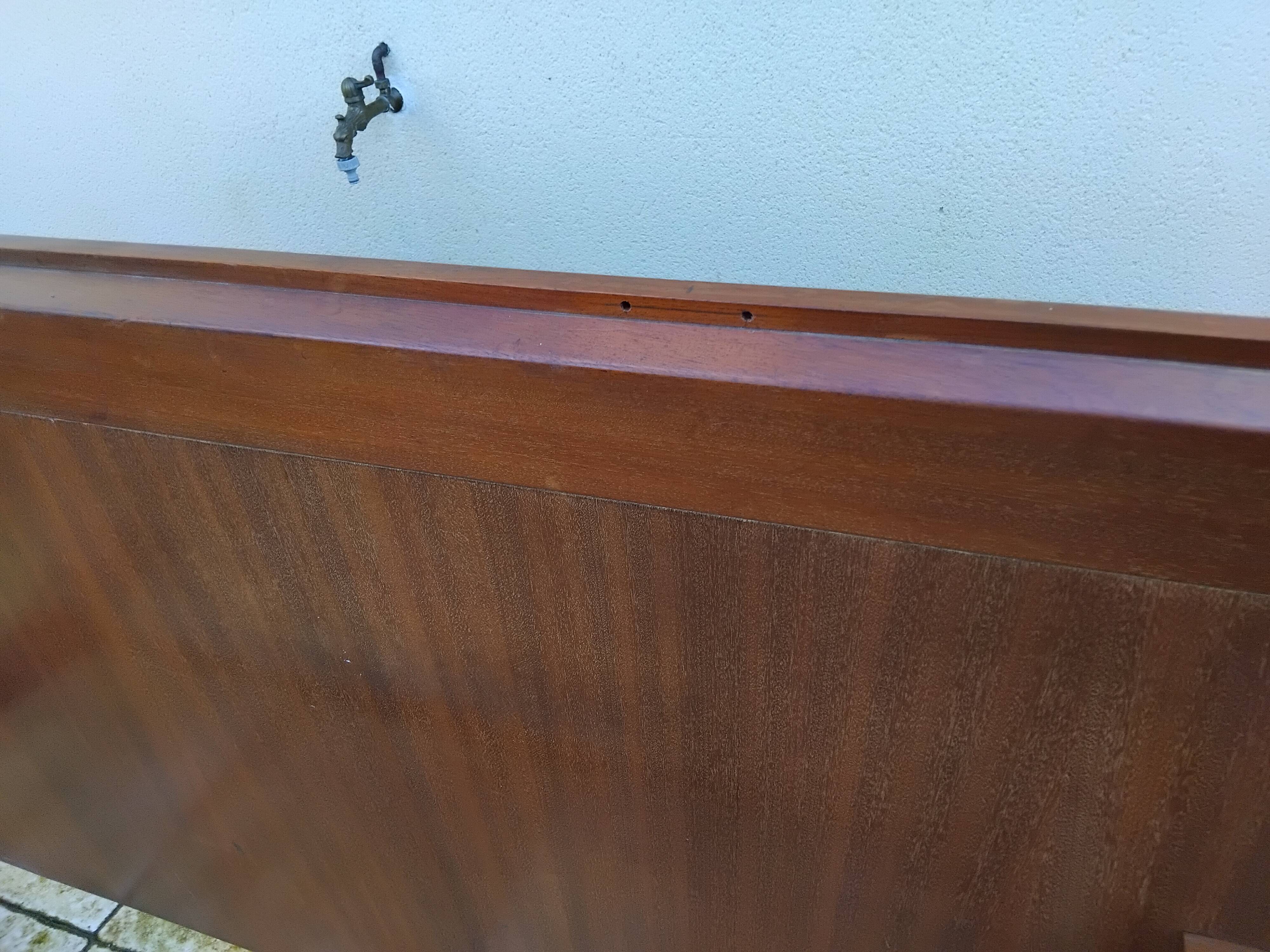 Vintage Scandinavian teak adult bed from the 60s and 70s bedside table.