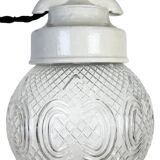 Vintage White Porcelain Pendant Light, 1970s