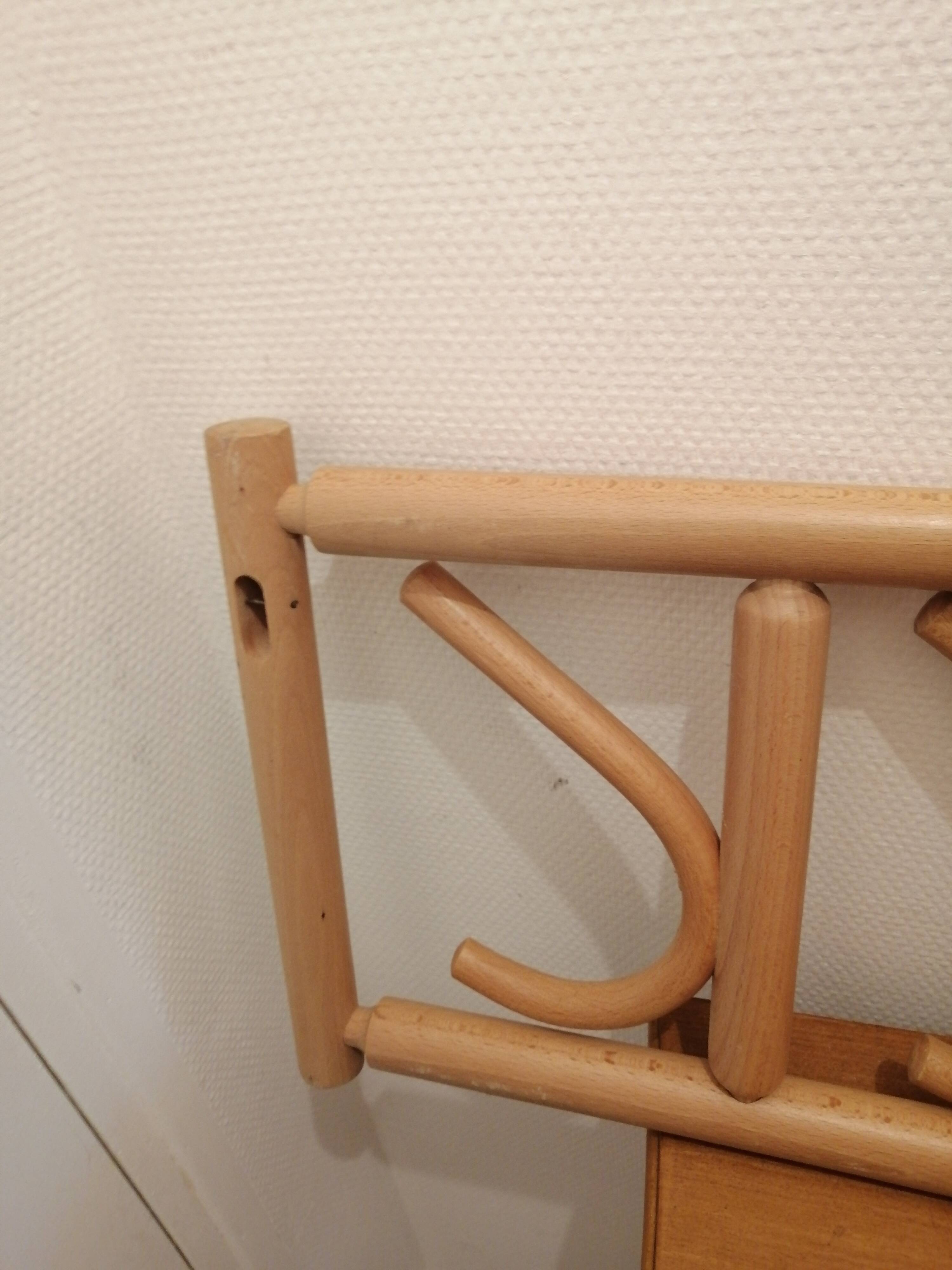 Vintage curved wood wall coat rack by ton cechoslovakia 1980