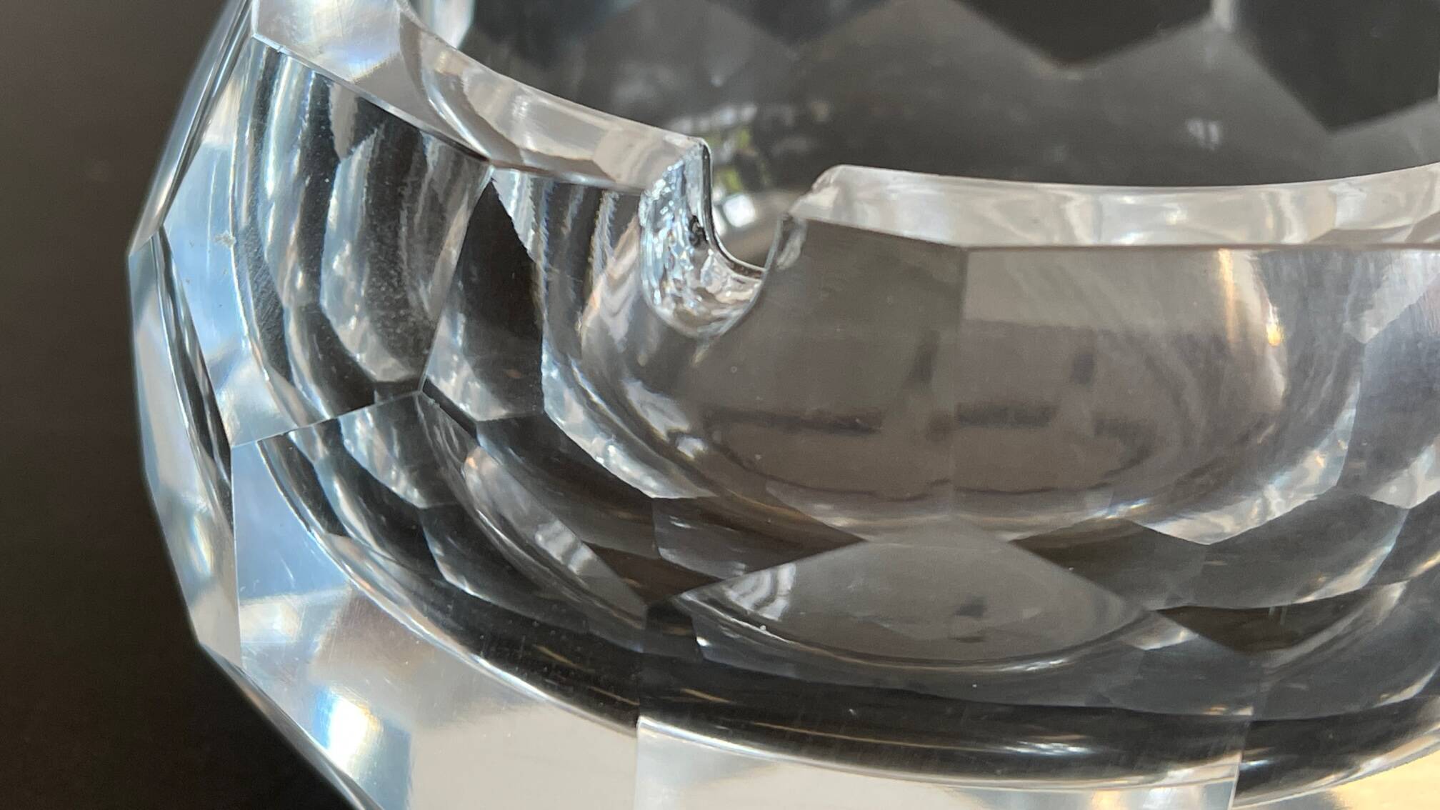 Vintage Multifaceted Crystal Ashtray