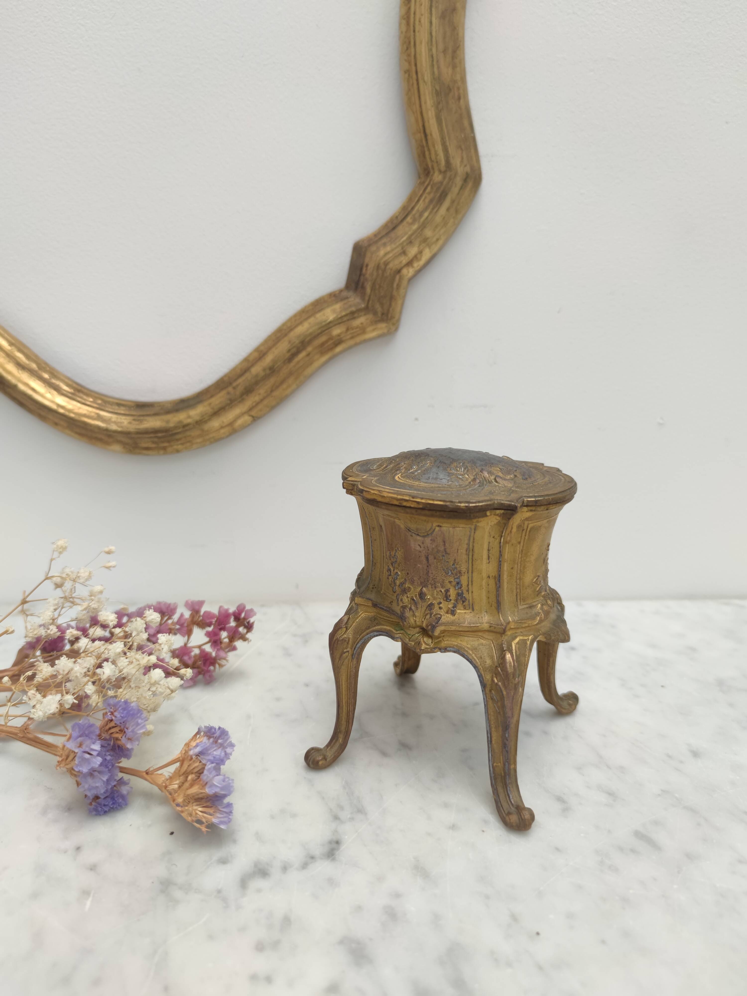 Boîte à bijoux, baguier en régule XIXème
