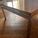 Coffee table chrome base and teak top from the 70s