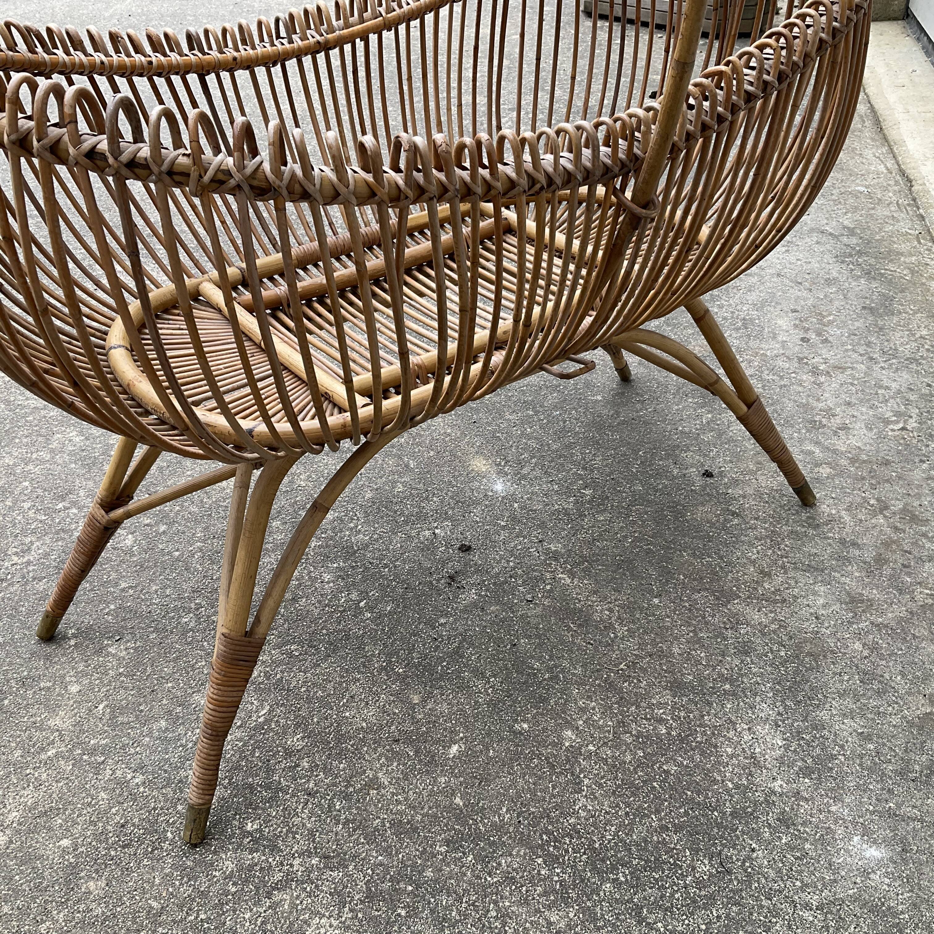 Vintage rattan cradle