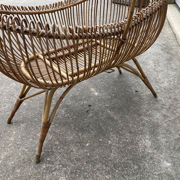 Berceau en rotin vintage