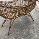 Vintage rattan cradle