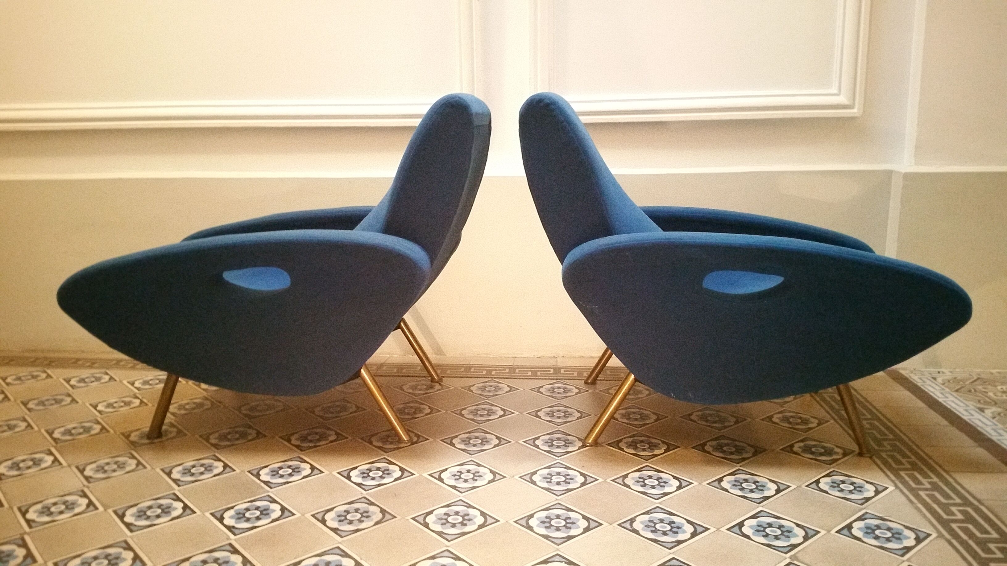1/2 rare club chairs lounge chair François Letourneur for Maurice Mourra 1955