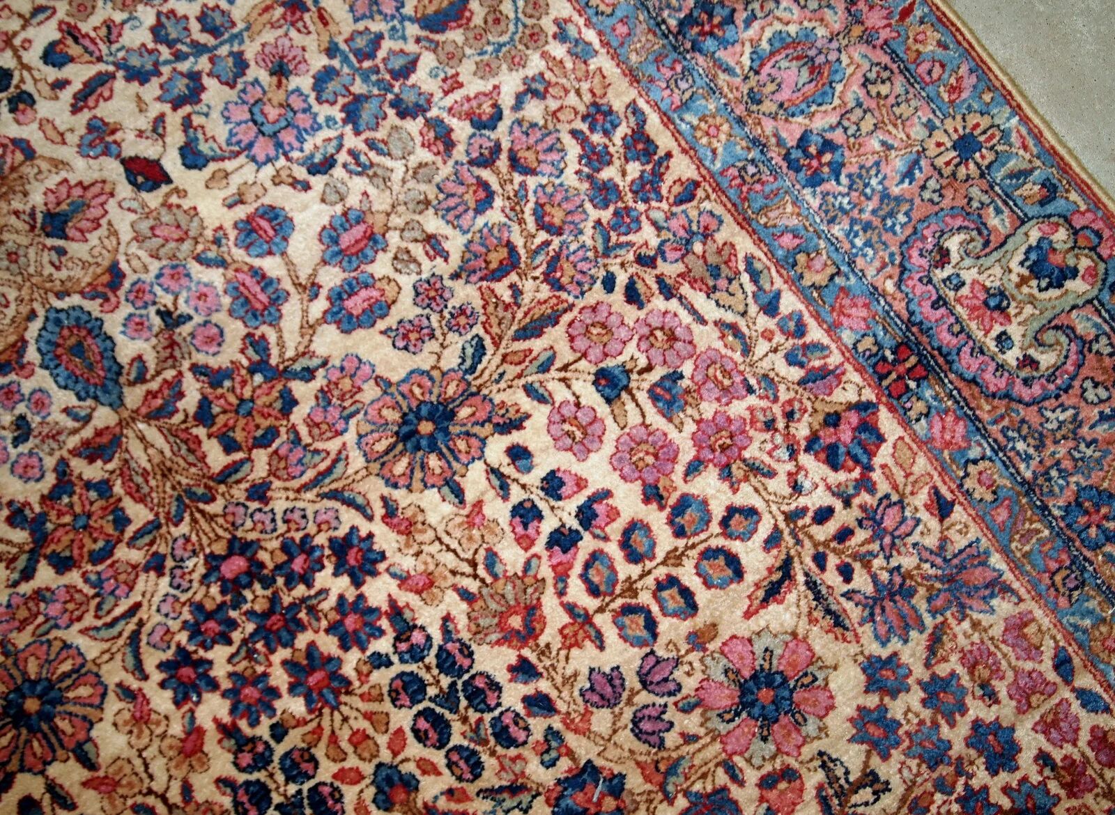 Handmade antique Persian Kerman rug 128cm x 210cm 1920s