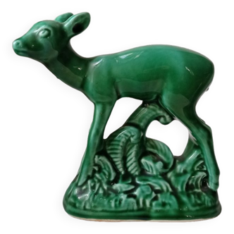 Saint Clément green ceramic fawn